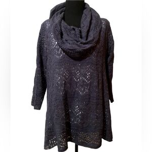 crochet sweater by style & co, new medium slate blue